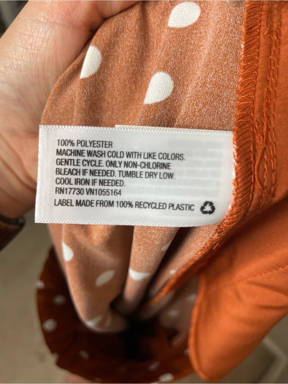 bnwt! a new day Rust Polka Dot Maxi Skirt with pockets! Size L - Picture 9 of 9